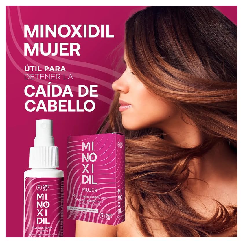 Solución Tópica Minoxidil Hair Birth Lab Transparente Sin Aroma para Mujer 60 ml 3 Pack