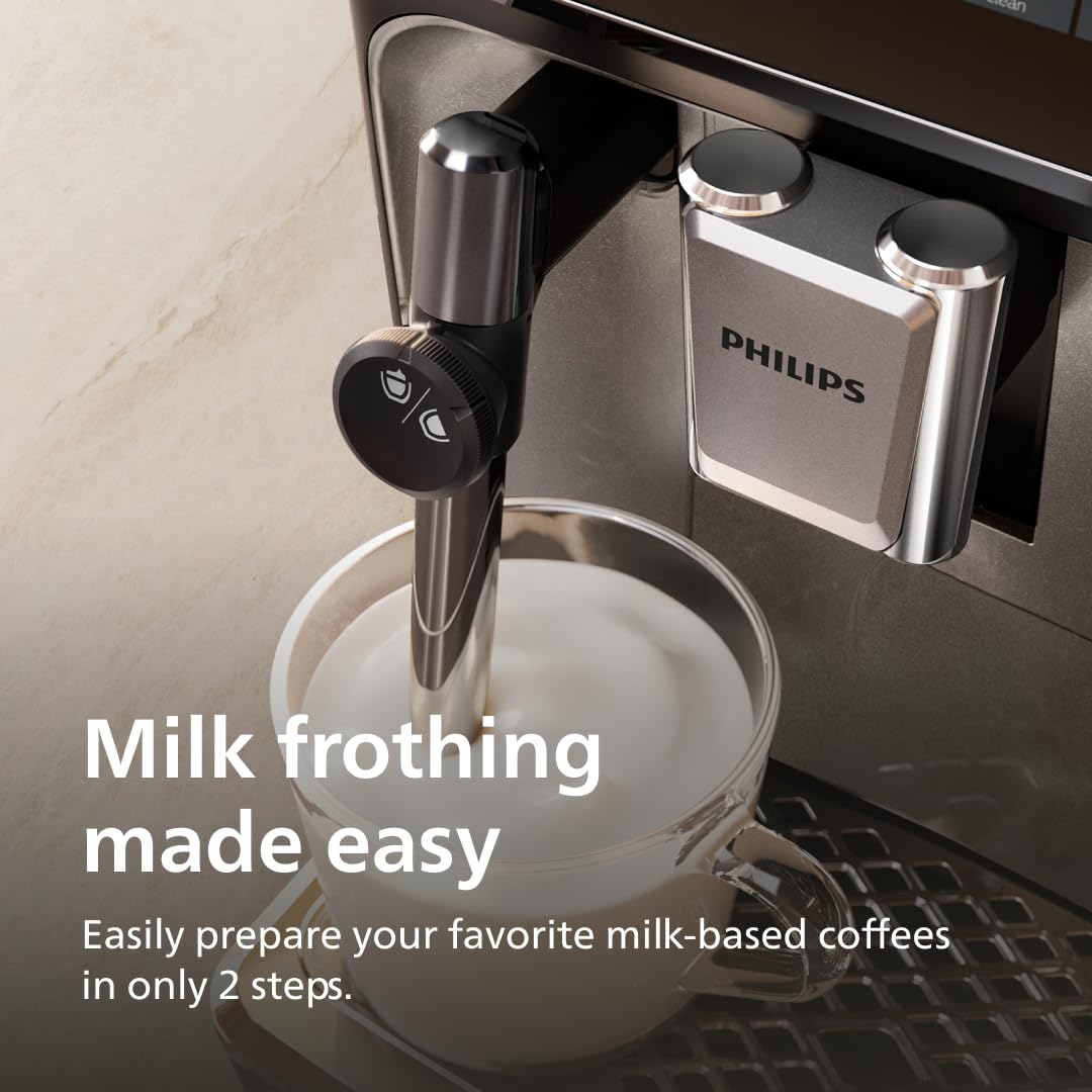 Máquina Espresso Automática Philips Serie 3300 Cromo Negro con Pantalla Táctil y Espumador Clásico de Leche