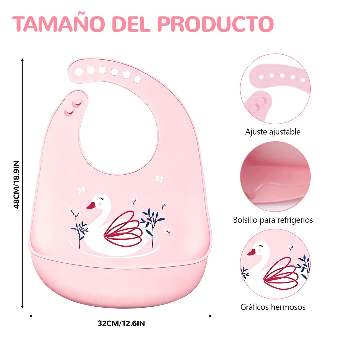3pcs Baberos de Bebé para Niños,baberos de silicona, con Diferentes Dibujos Animados Estampados,Apto para bebés