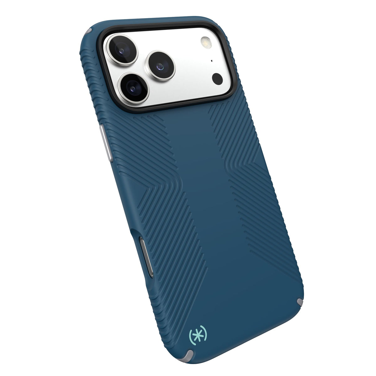 Funda para iPhone 17 Pro Max Speck mar profundo plata metálica azul hechizo compatible con MagSafe