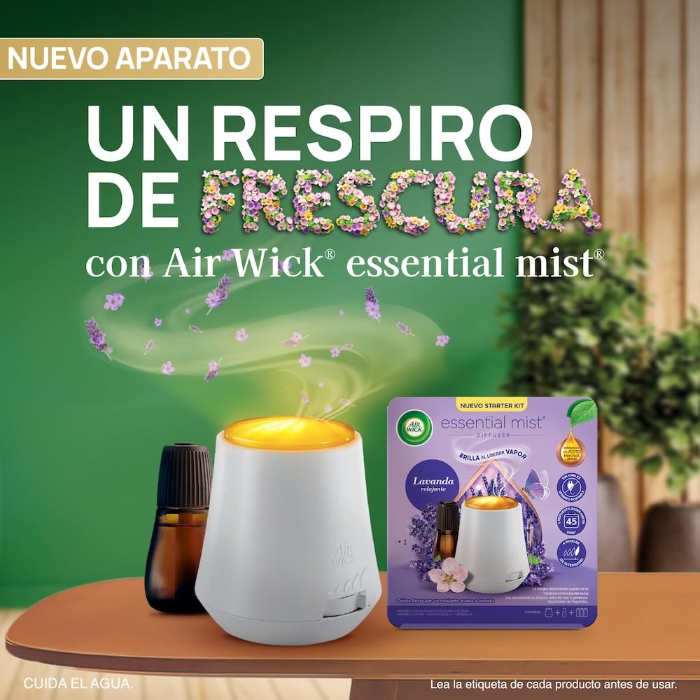 Vaporizador de Fragancias Air Wick Lavanda Essential Mist Aparato y Repuesto 20 ml