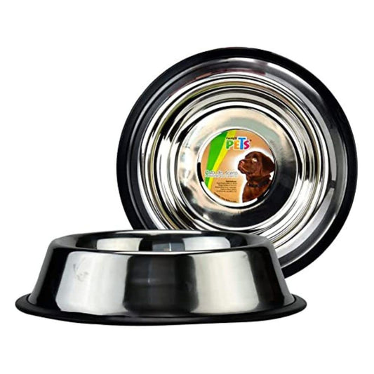 Fancy Pets Plato de Acero para Perro de 64 Onzas o 1.8 Kilogramos con Antiderrapante