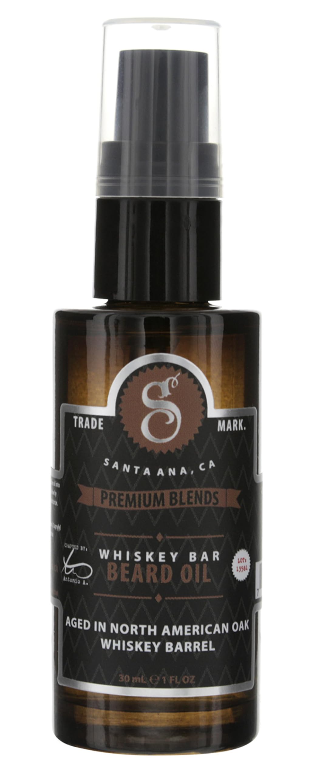 Suavecito Premium Blends Beard Oil - Whisky Bar Beard Conditioning Serum for Men (1 FL oz), Whiskey Bar