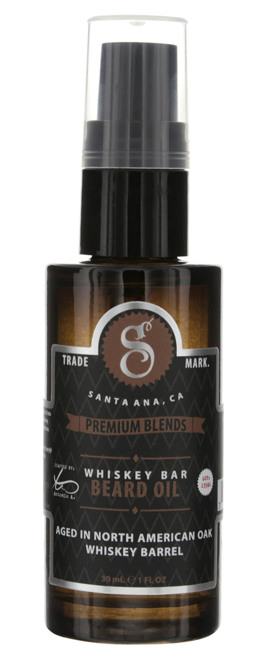 Suavecito Premium Blends Beard Oil - Whisky Bar Beard Conditioning Serum for Men (1 FL oz), Whiskey Bar