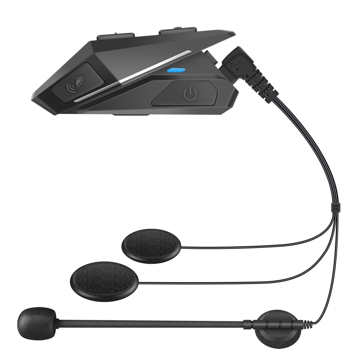 Auriculares Bluetooth VR-robot Negros para Casco de Motocicleta Impermeables con Intercomunicador Universal y Música Estéreo