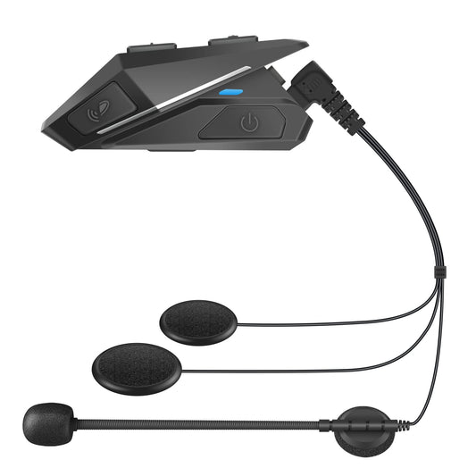 Auriculares Bluetooth VR-robot Negros para Casco de Motocicleta Impermeables con Intercomunicador Universal y Música Estéreo