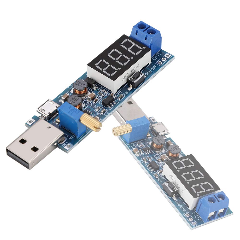 Hilitand Módulo regulador de Voltaje, USB Boost Step Up Fuente de alimentación Módulo regulador de Voltaje Módulo de Placa estabilizadora de Voltaje, Entrada 3.5V-12V/Salida 1.2V-24V