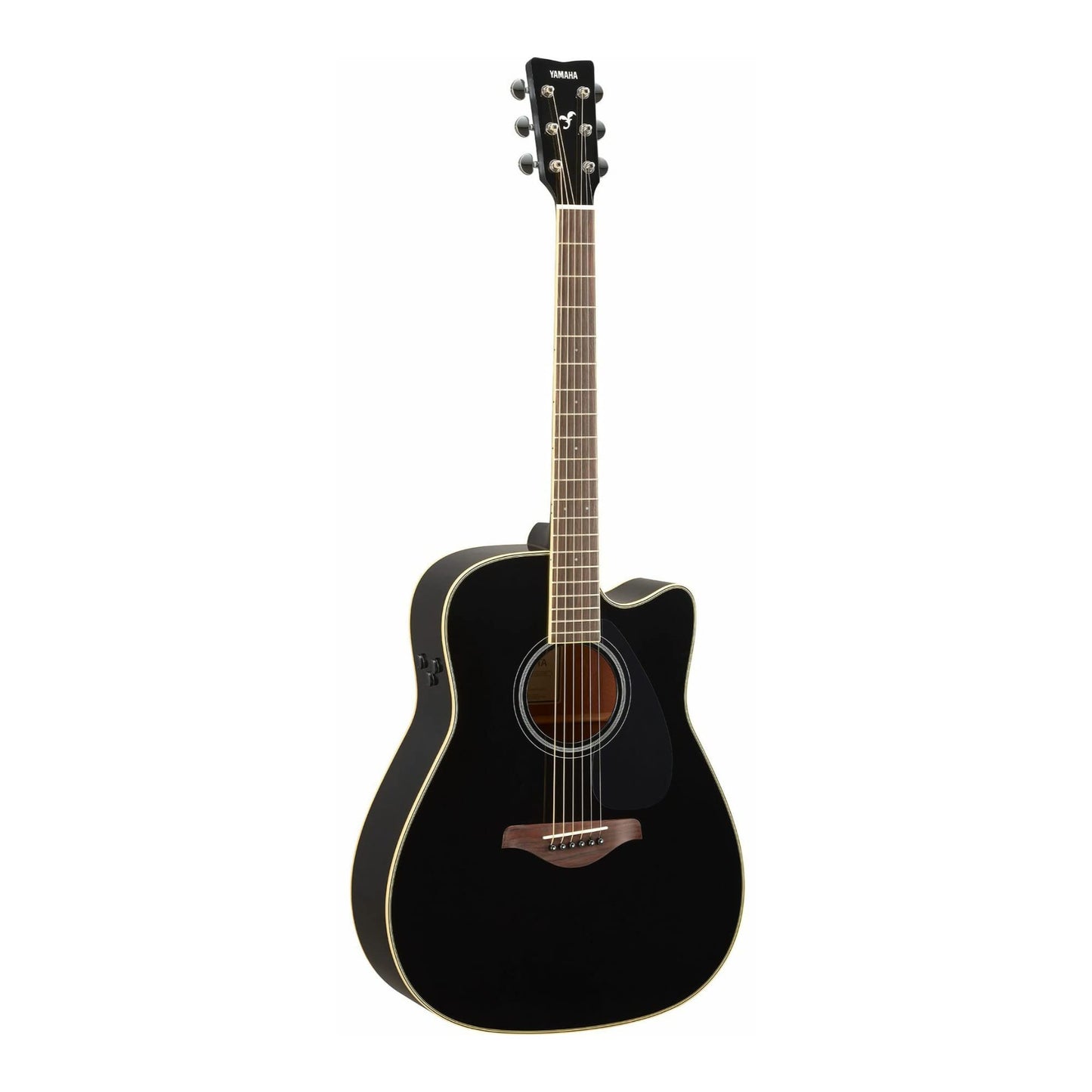 Yamaha Guitarra Electroacústica FGC-TA Con Cutaway - Guitarra transacústica con efectos de coro y reverberación, color negro