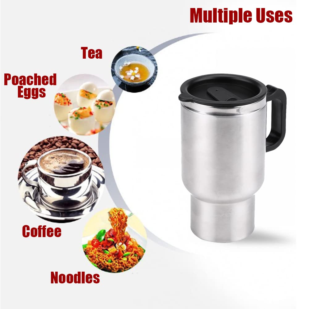 Taza Eléctrica Fydun 12V Acero Inoxidable 450ml para Viaje en Coche
