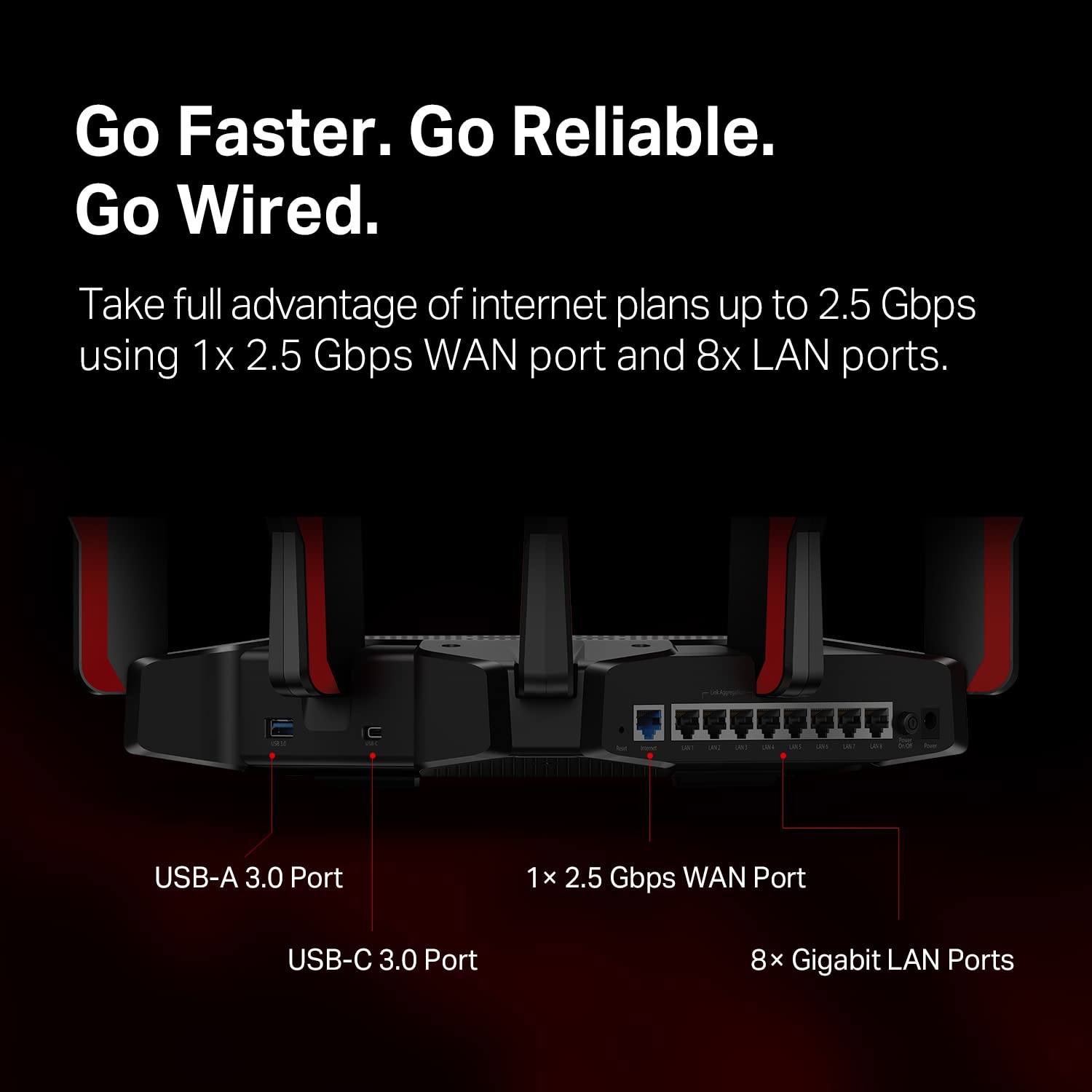 TP-Link AX11000 - Enrutador inalámbrico Gigabit de triple banda para juegos (Archer AX11000) - Enrutador inalámbrico Gigabit de 12 transmisiones, CPU de cuatro núcleos de 1.8 GHz, puerto de 2.5 G, 8 puertos LAN Gigabit, MU-MIMO