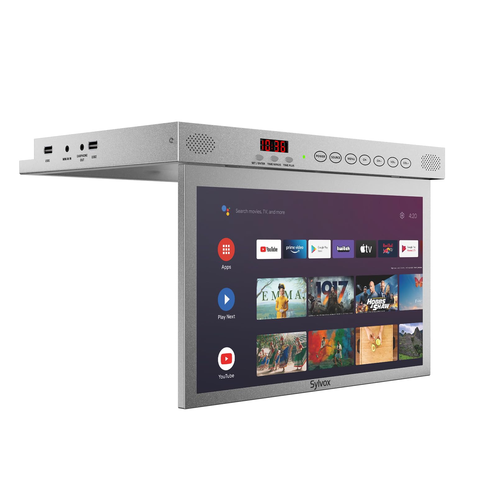 Smart TV SYLVOX Plateado Giratorio 360° para Cocina y RV