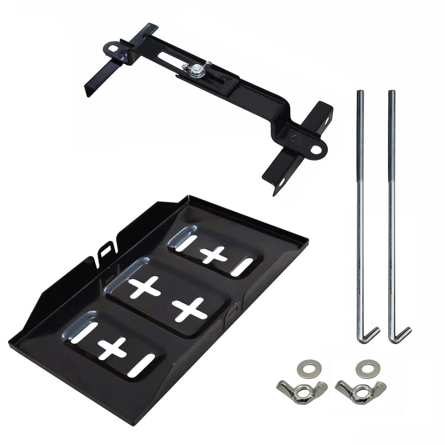 Soporte universal para batería para coche con abrazaderas, soporte de almacenamiento de batería de metal ajustable