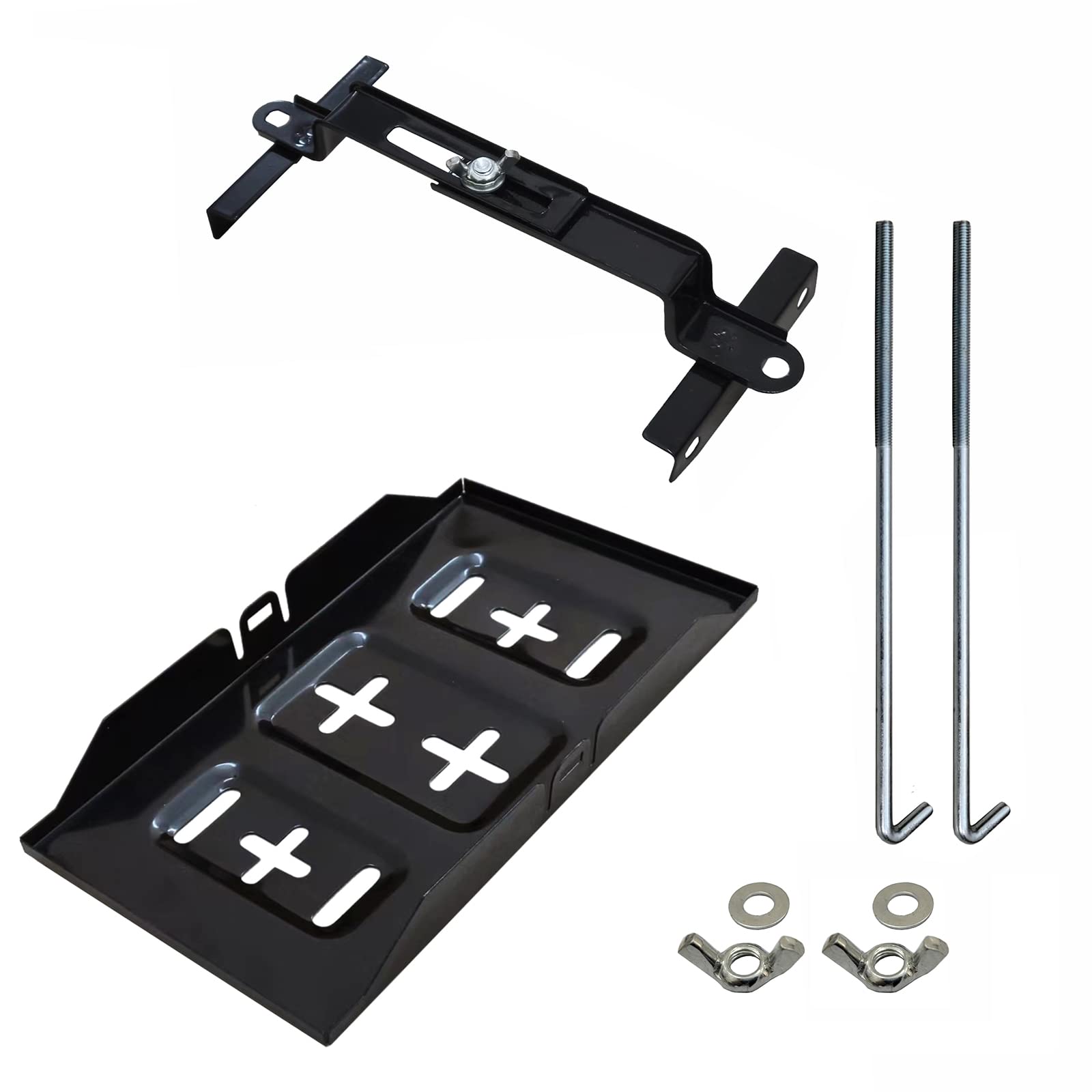 Soporte universal para batería para coche con abrazaderas, soporte de almacenamiento de batería de metal ajustable