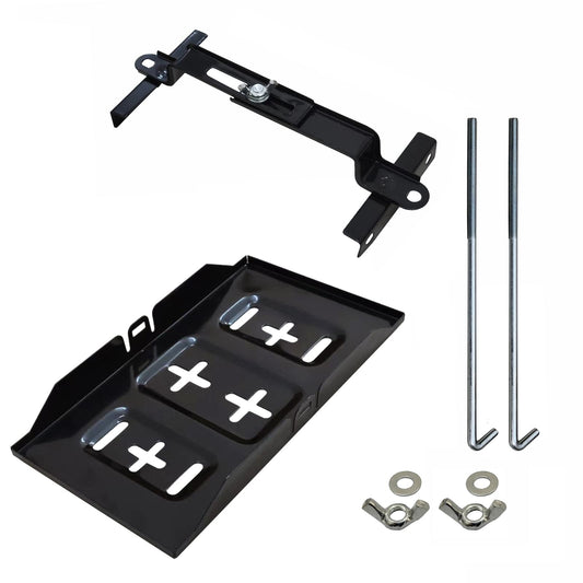 Soporte universal para batería para coche con abrazaderas, soporte de almacenamiento de batería de metal ajustable