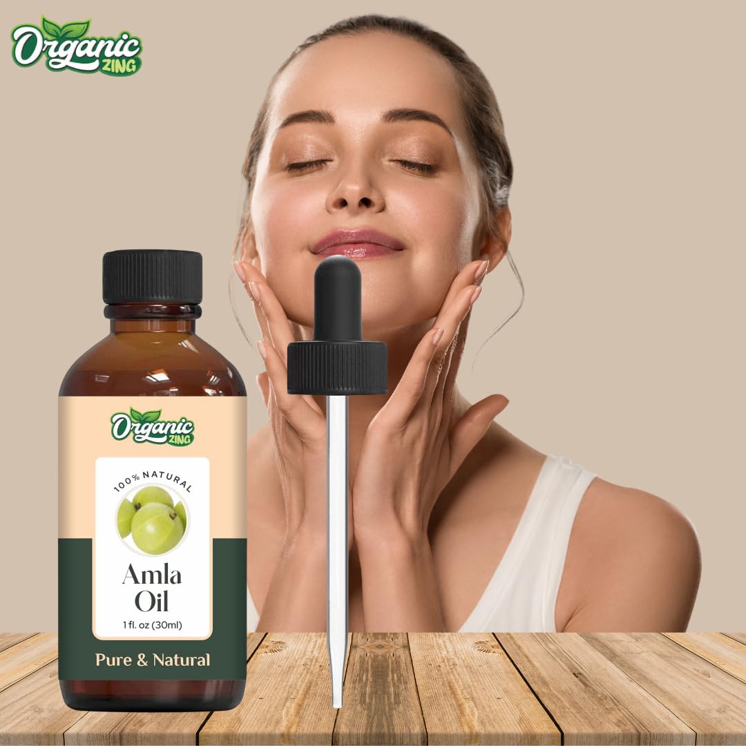 Organic Zing Amla Oil for Pure & Natural for Skin, Face, Hair Care, Aroma & Massage - 30ml