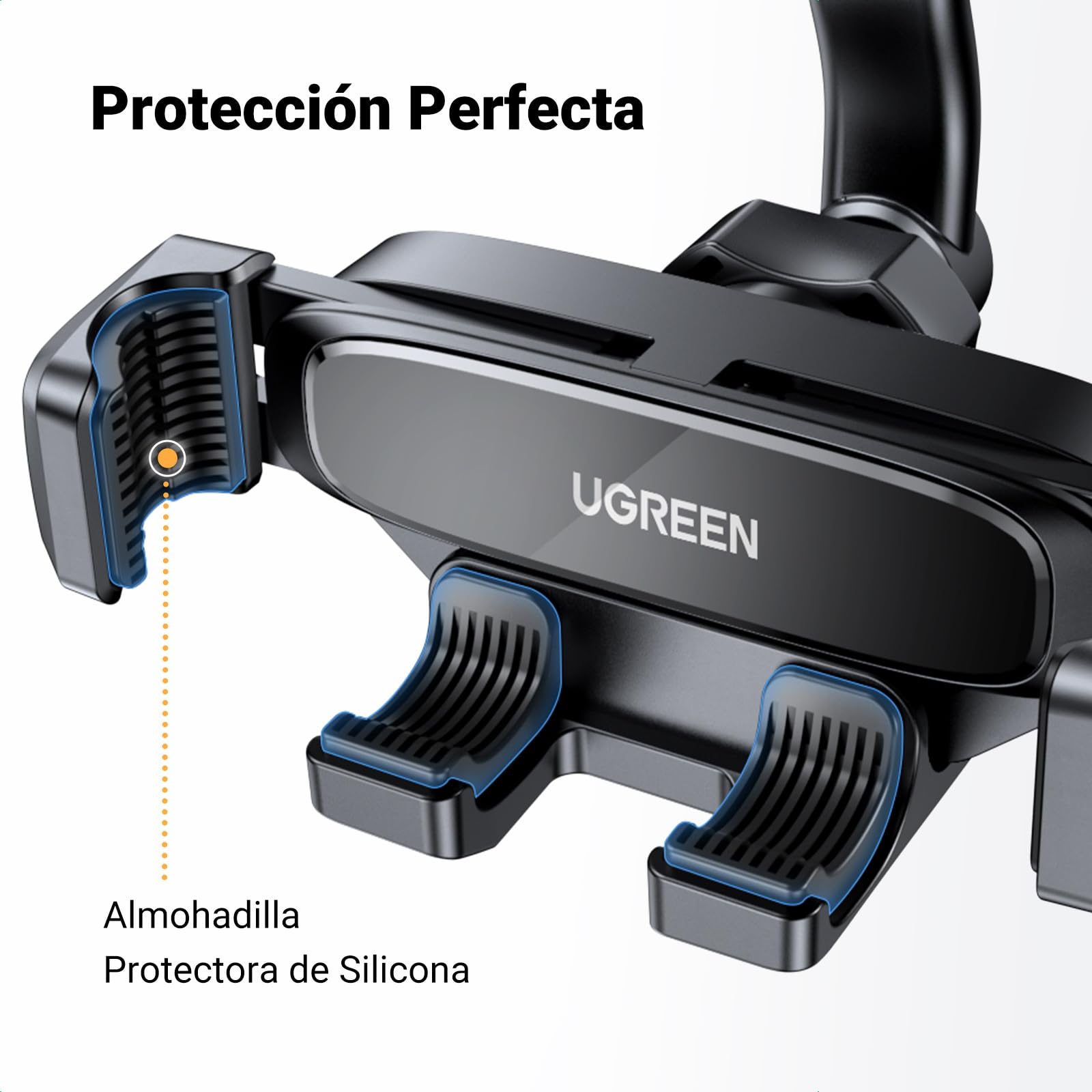 Soporte Celular Automóvil UGREEN Giratoria 360° Gancho Metálico para iPhone y Galaxy