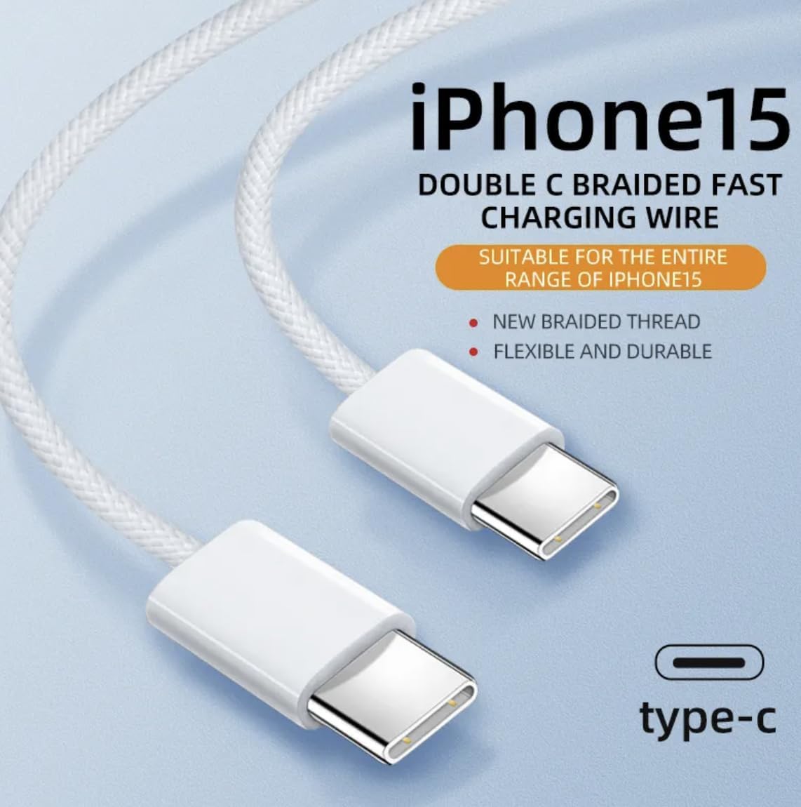 Cargador para Iphone 15, 16, ORIGINAL ,Carga Ultra rapida 35W, cubo y cable trenzado tipo C a C de 1m, compatible con iphone 15, 16 y Ipad Pro y 10, samsung, xiaomi, huawei OEM MFI premium, Mod. 2025