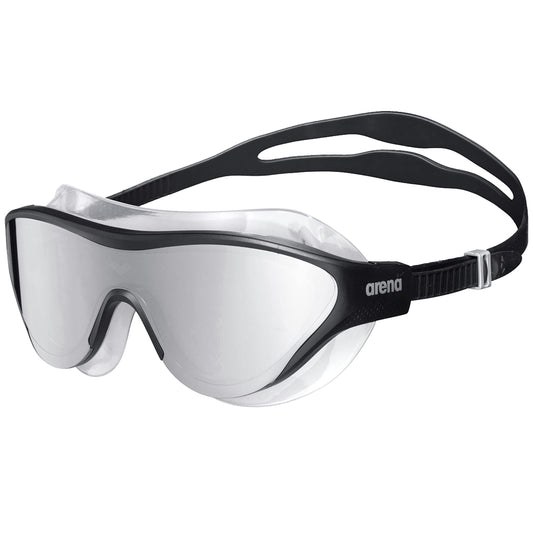 Arena The One Mask - anteojos de natación para Hombres y Mujeres, Plateado/Negro, Lente de Espejo