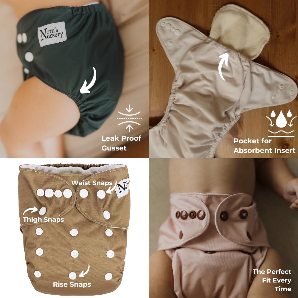 The Bee's Knees 4-Pack Cloth Pocket Diapers with 4 Bamboo Inserts