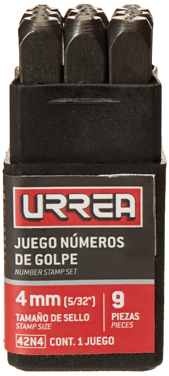 Juego de Números Urrea 42N4 en Negro 4 mm 9 Piezas