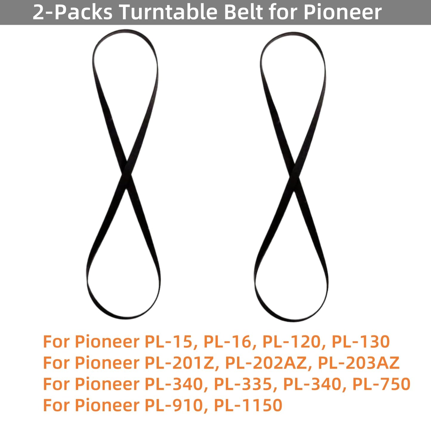 Correa giratoria para Pioneer PL-115D PL-117D PL-155 PL-15 PL-16 PL-120 PL-130 - Reemplazo de correa de transmisión para reproductor de discos