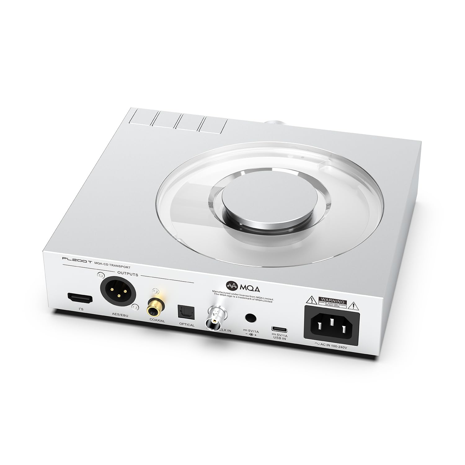 SMSL PL200T CD Player MQA-CD Digital Turntable Hi-Fi Decoder 32bit/768kHz DSD512 Optical/Coaxial/I²S/AES Output Professional Clock Input Home/Studio Audio System Transparent Dust Cover