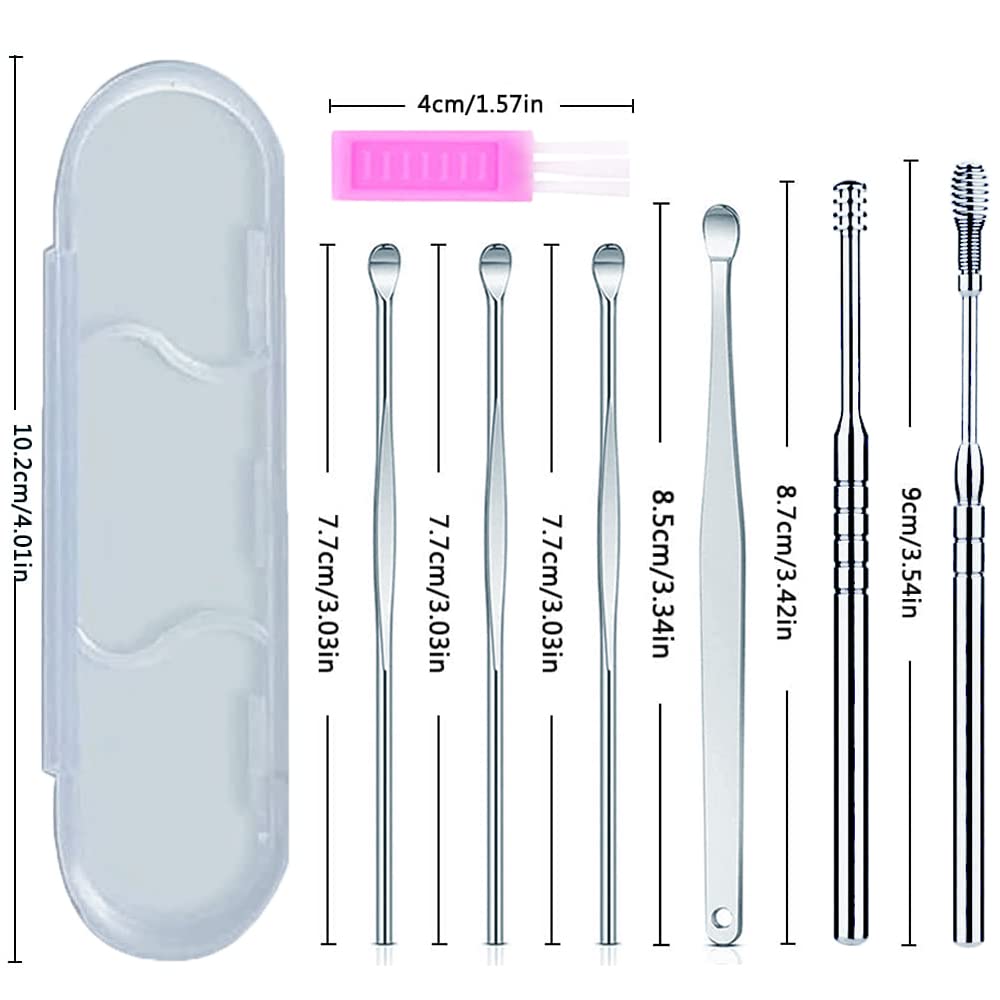 Kit de eliminación de cera del oído,limpiador de oídos,juego de cucharas para orejas,Hermosas y compactas, fáciles de limpiar, herramientas para el cuidado de los oídos fáciles de usar.
