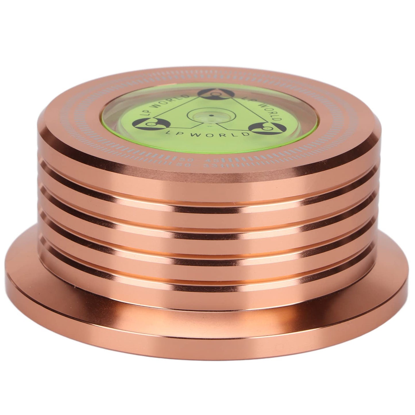 Estabilizador de Discos de Vinilo con Nivelación de Burbujas Aluminio Oro rosa