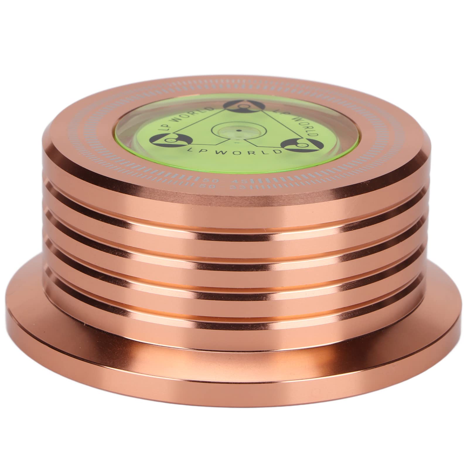 Estabilizador de Discos de Vinilo con Nivelación de Burbujas Aluminio Oro rosa