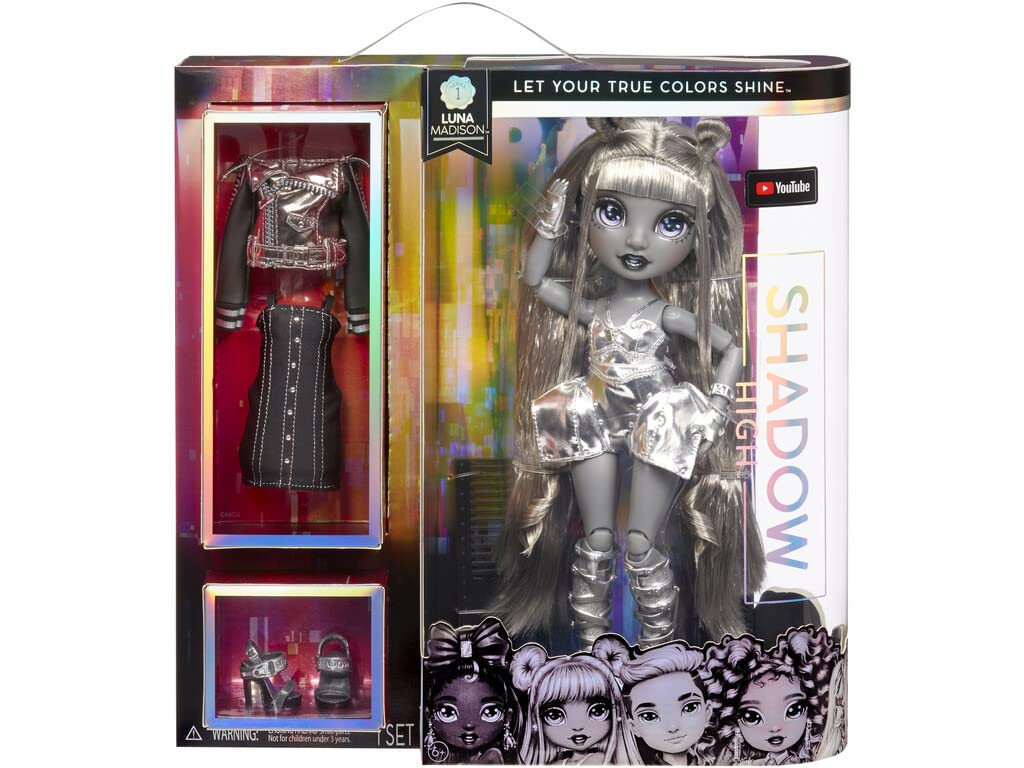 Muñeca de Moda MGA Rainbow High Blanco y Negro Shadow High Series Luna Madison Original