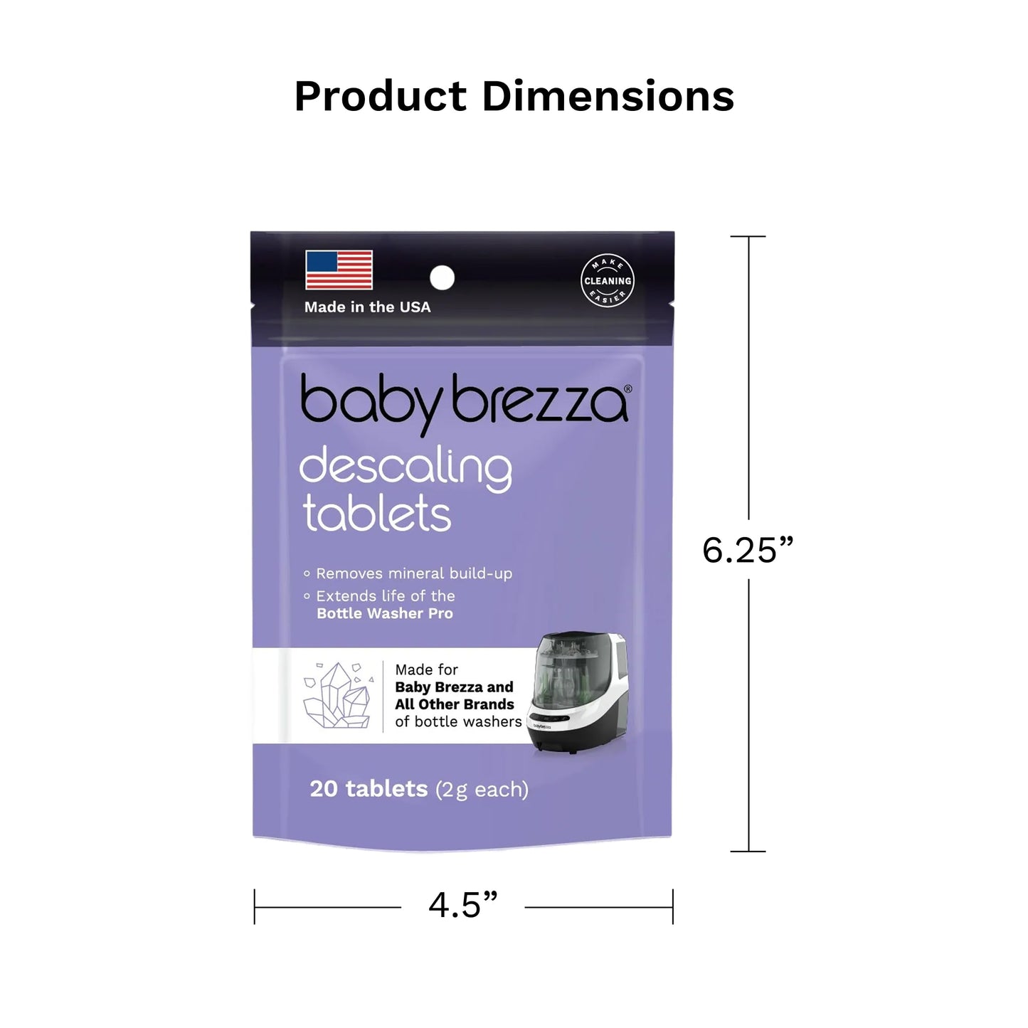 Tabletas descalcificadoras para lavadora de botellas Pro, 20 Count (Pack of 1)