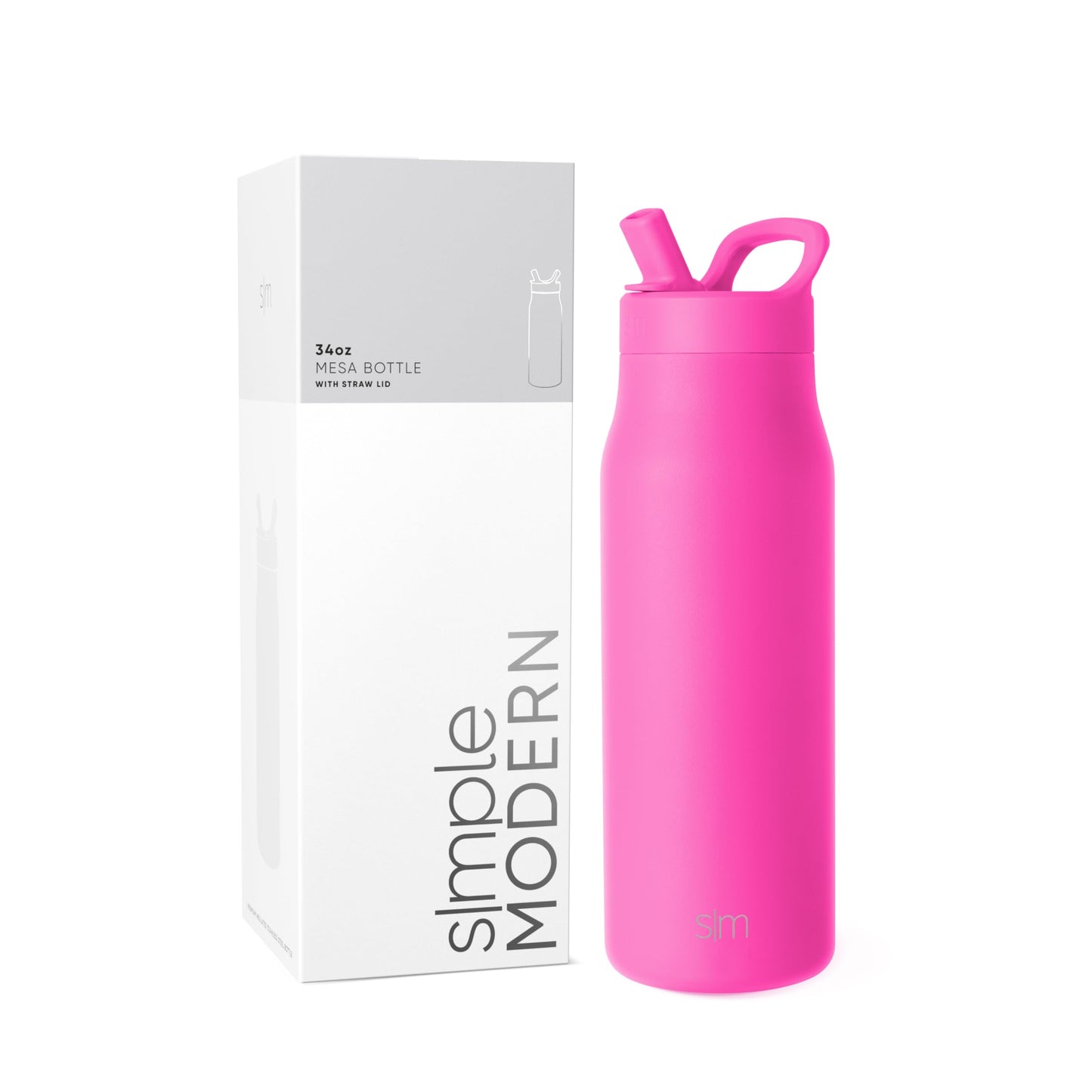 Botella de Agua Simple Modern Raspberry Vibes Aislada de Acero Inoxidable para Deportes y Viaje