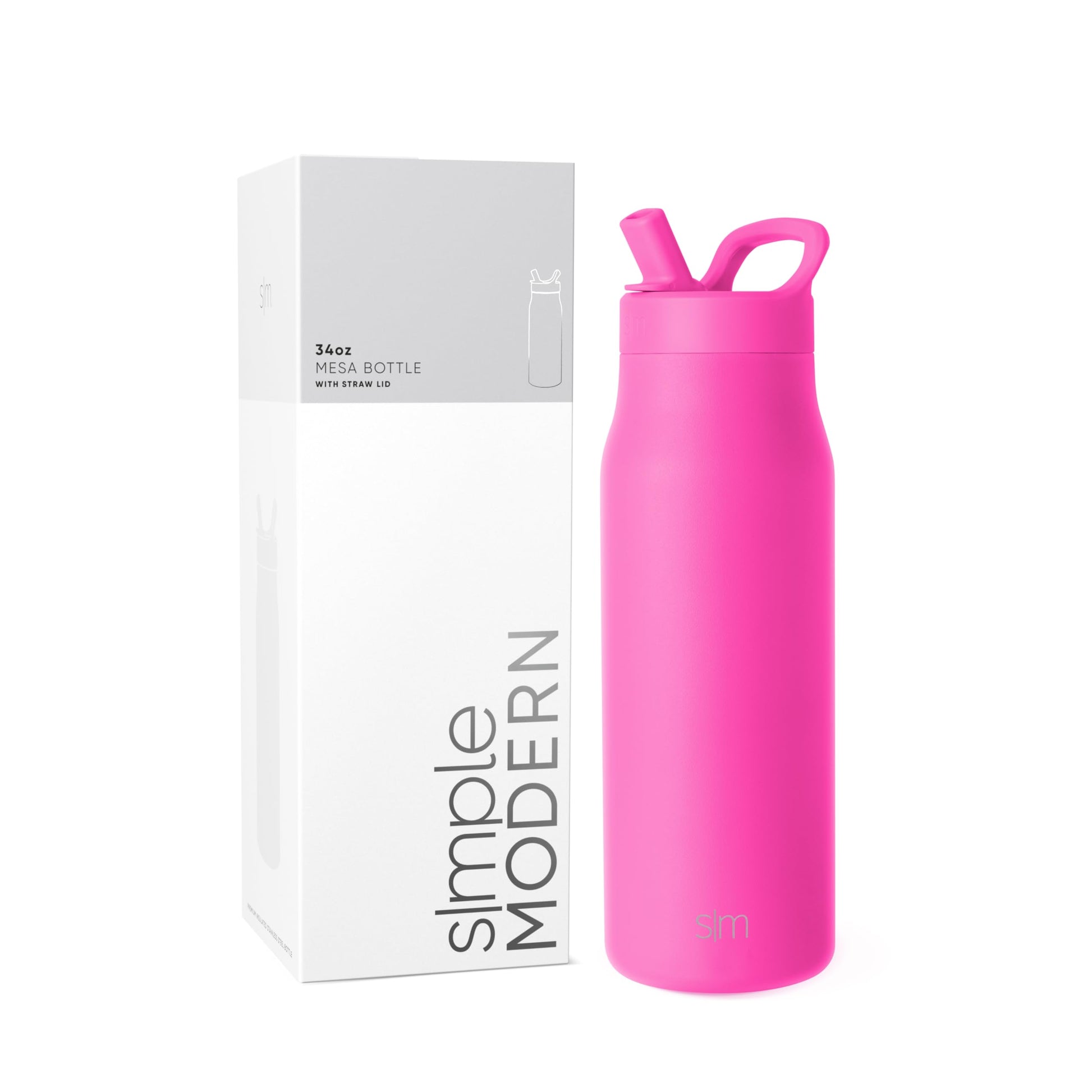 Botella de Agua Simple Modern Raspberry Vibes Aislada de Acero Inoxidable para Deportes y Viaje