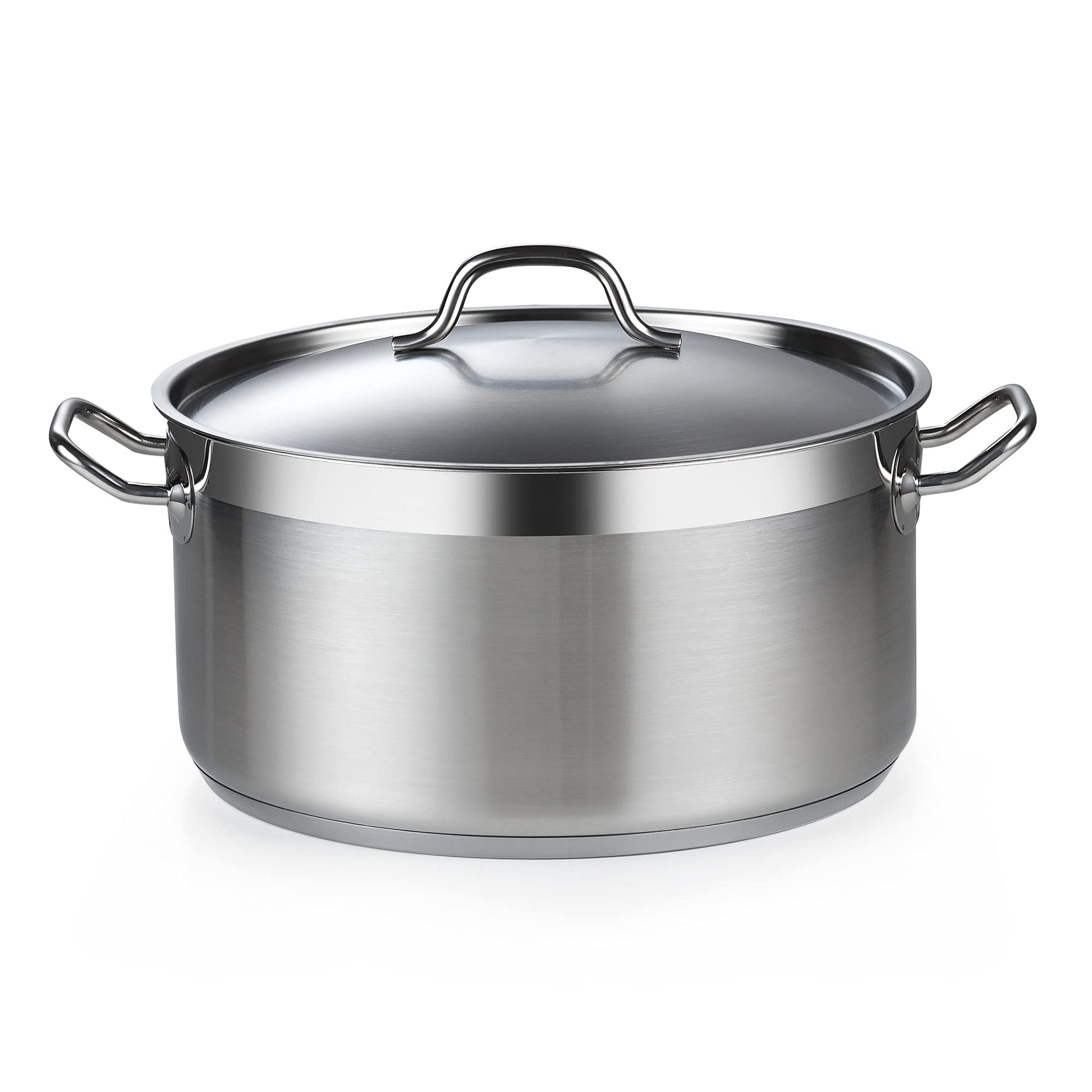 Cooks - Cacerola de horno holandés estándar con tapa, ollas profesionales de acero inoxidable de 9 cuartos de galón, color plateado