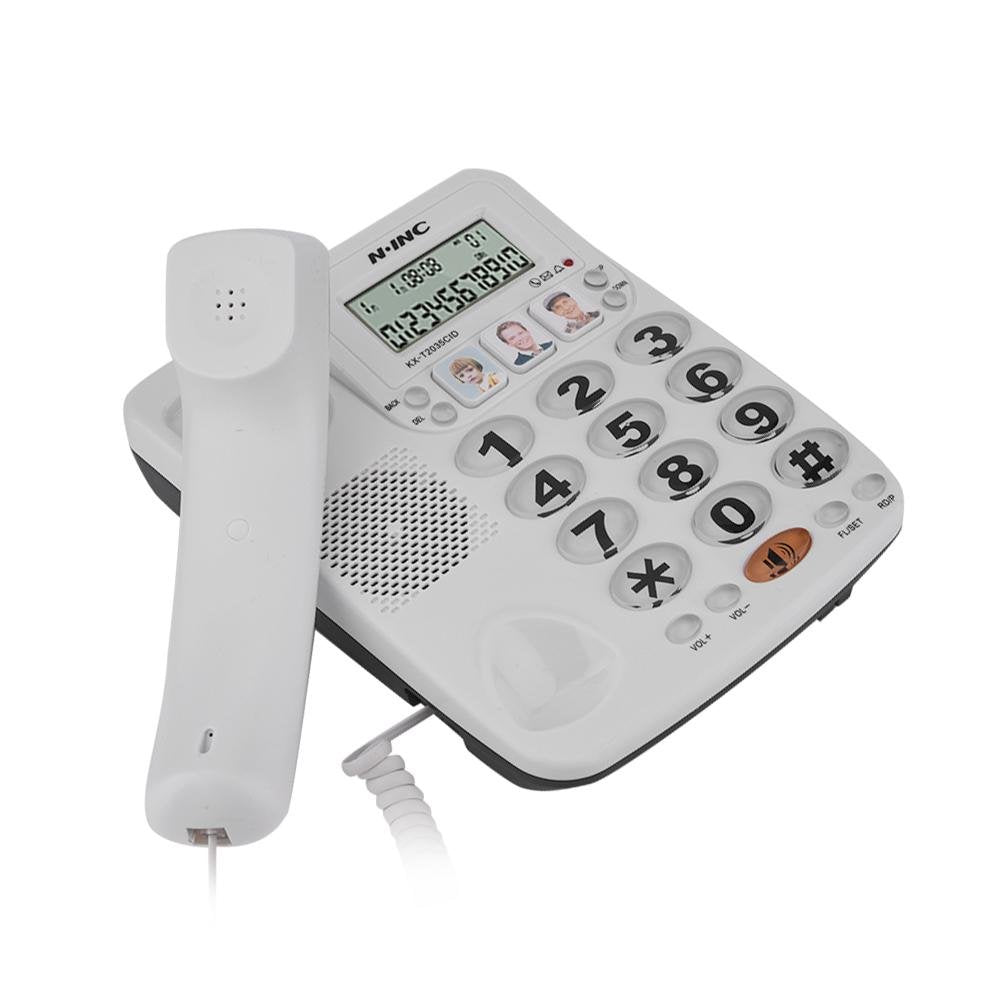 Lazmin Teléfono con Cable de 2 Hilos, teléfono Fijo con reducción de Ruido, con Altavoz, con identificador de Llamadas, se Puede Utilizar en el Hotel de la Oficina en casa