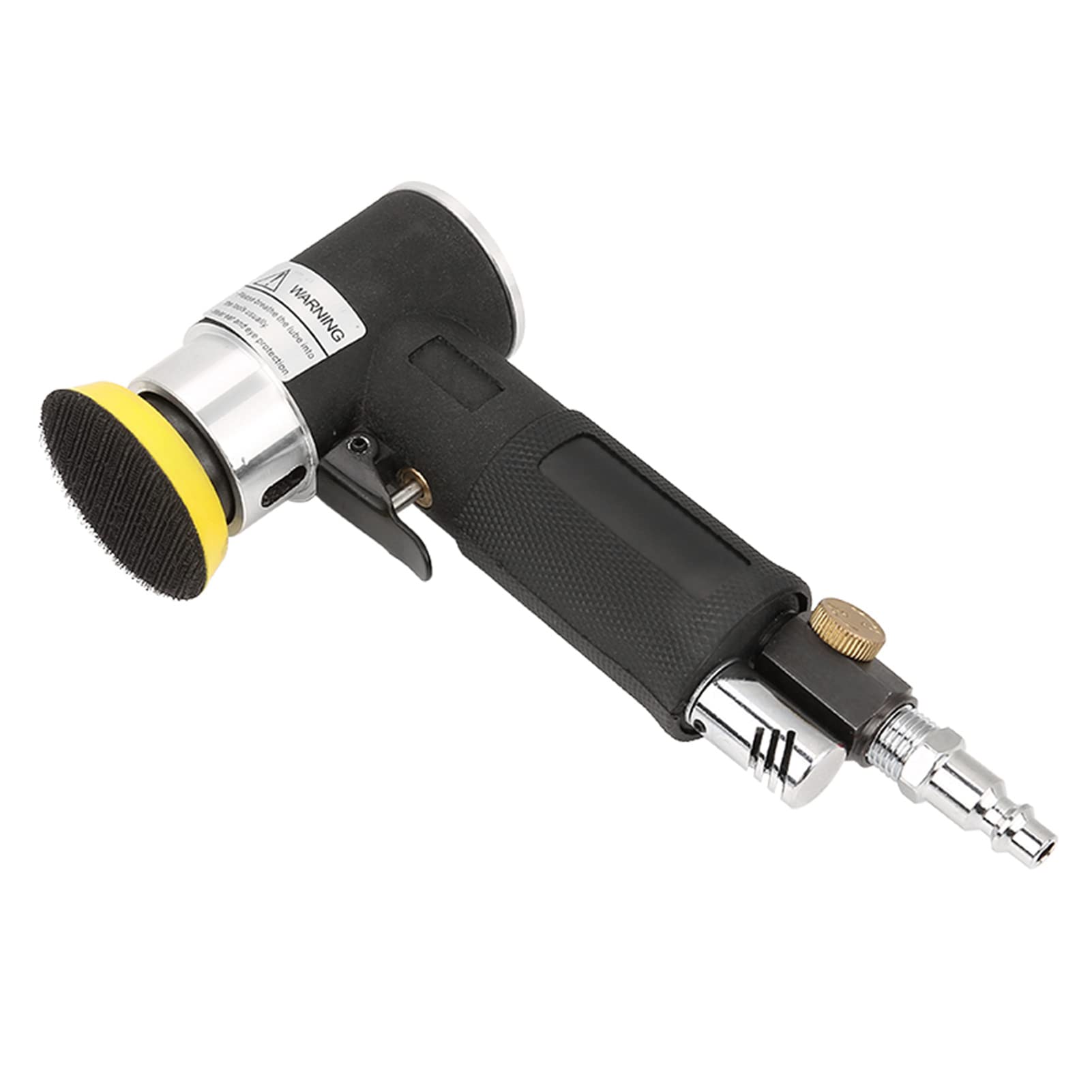 Lijadora de ángulo de Aire Mini Lijadora de ángulo de Aire Orbital Aleatoria 90 ° Pulidora Neumática y Almohadillas de Lijado de 2 Pulgadas y 3 Pulgadas