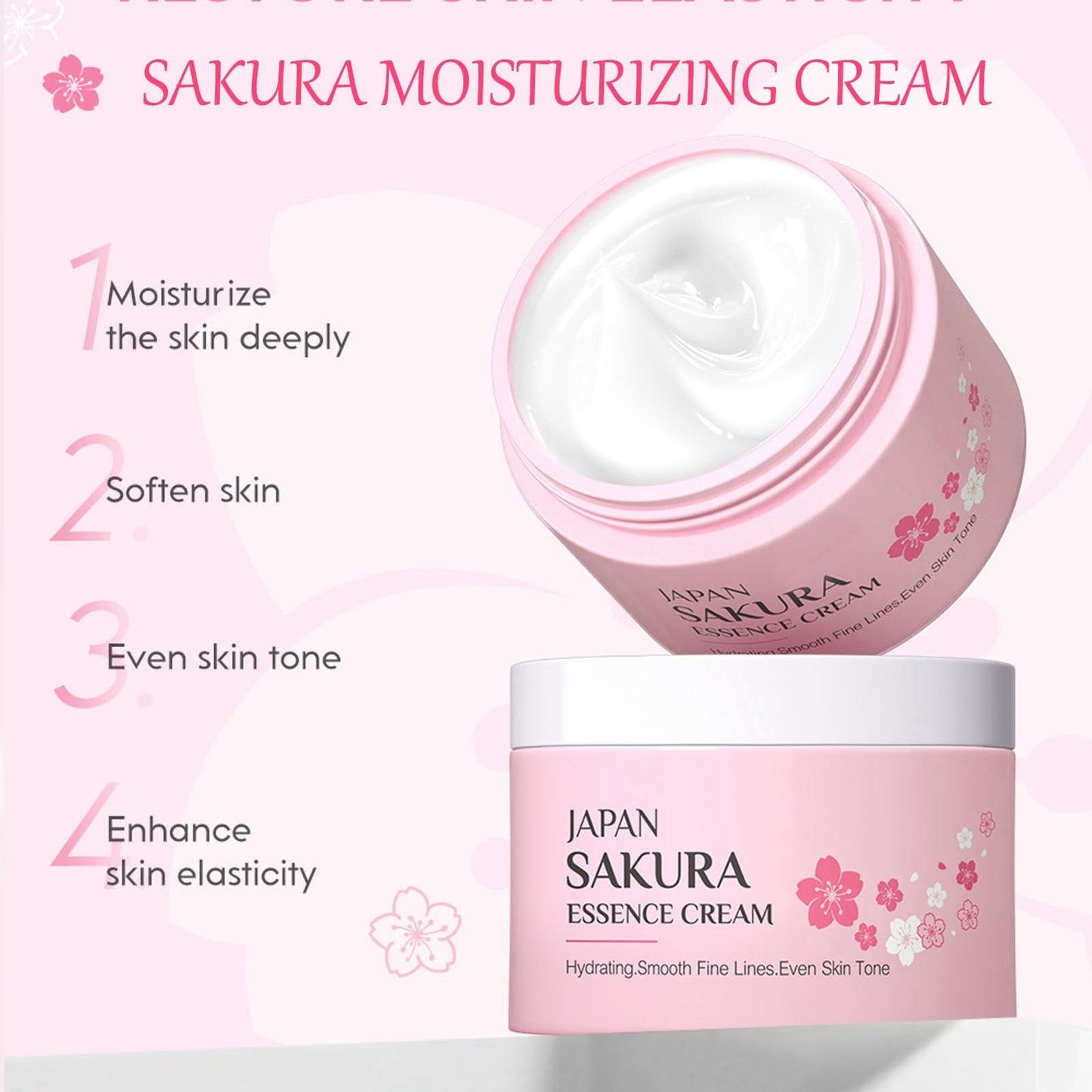 LAIKME- Kit de cuidado de la piel Sakura Skin Care Set Facial Kit, cuidado de la piel con flores de cerezo para adolescentes, juego de regalo completo para el cuidado de la piel Cre