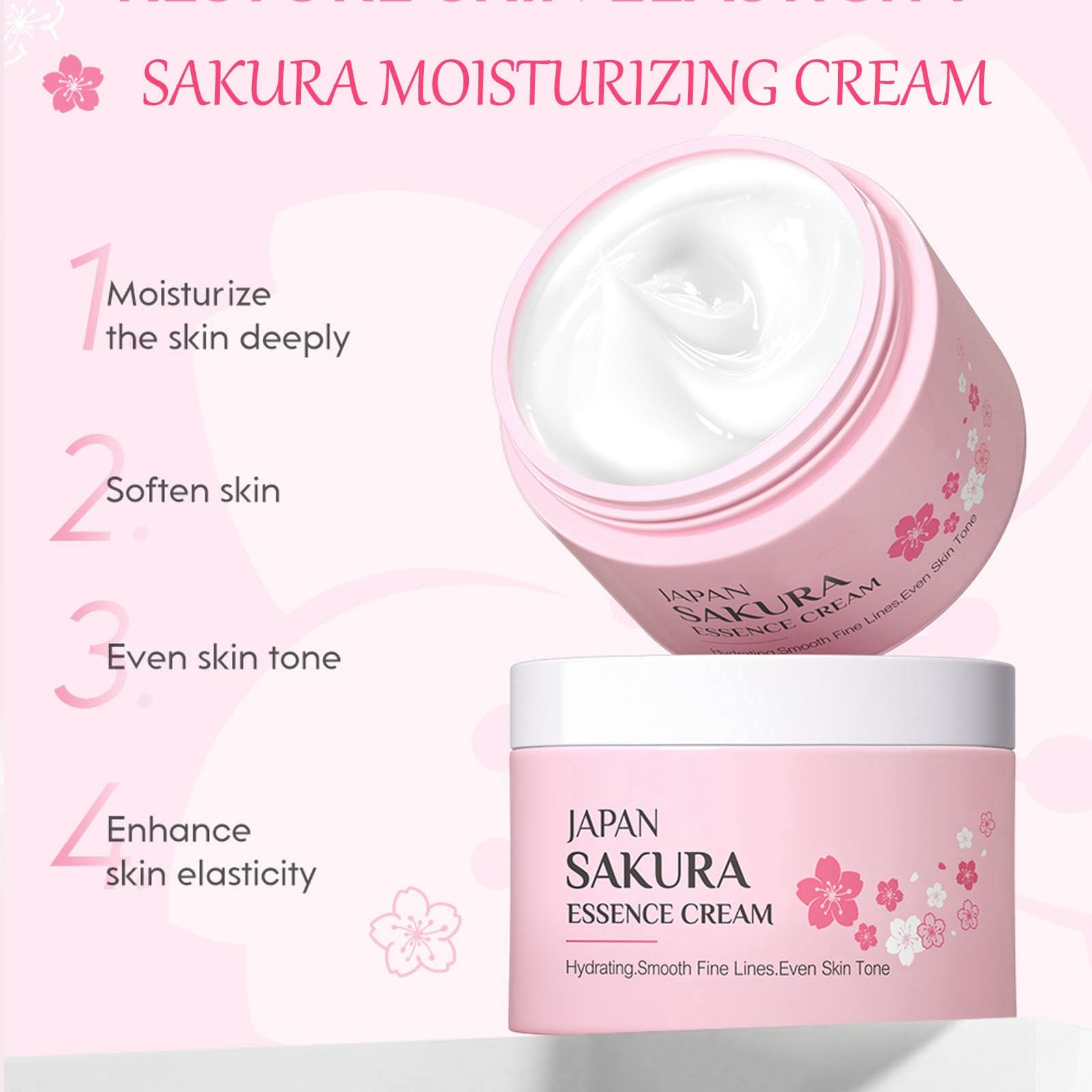 LAIKME- Kit de cuidado de la piel Sakura Skin Care Set Facial Kit, cuidado de la piel con flores de cerezo para adolescentes, juego de regalo completo para el cuidado de la piel Cre
