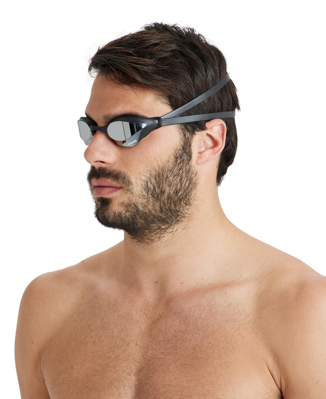 Anteojos de Natación Arena Plateado Negro Antivaho Lentes de Espejo para Hombre y Mujer