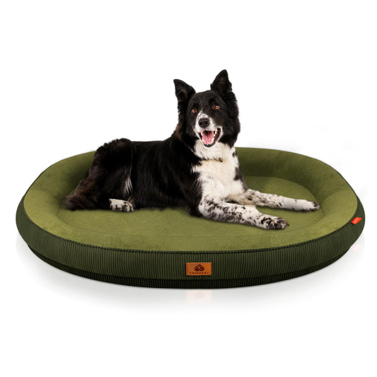 Cama Ortopedica para Perros, Cama para Perro Mediano y Pequeño, Cama para Perro Lavable con Cierre, Cama Antiestrés y Impermeable para Perros, Camita Con Almohada para Mascotas (Verde) (92*75*12.5cm)