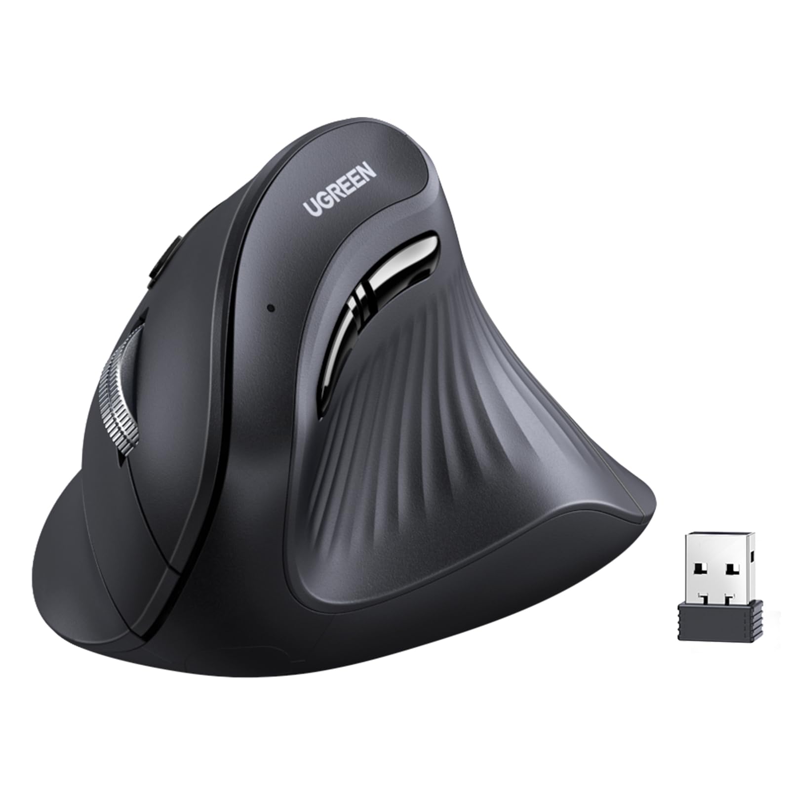 Mouse Ergonómico Inalámbrico UGREEN Negro con 5 Botones y Bluetooth Ideal para Windows, Linux, Mac, Android y Chrome