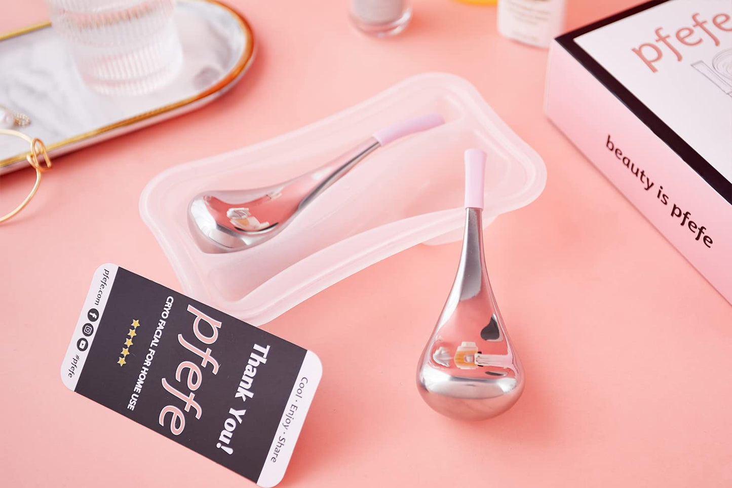 Cryo Sticks - Herramientas de belleza para el cuidado de la piel facial, bolas de hielo de acero inoxidable y rodillo facial para hinchazón, arrugas y círculos oscuros