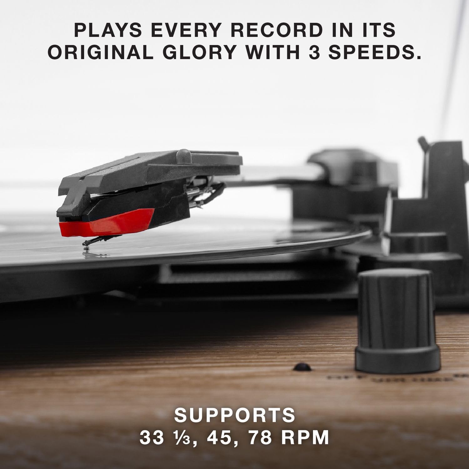 Tocadiscos Victrola Montauk Blanco Madera con Altavoces Bluetooth y Tapa Extraíble