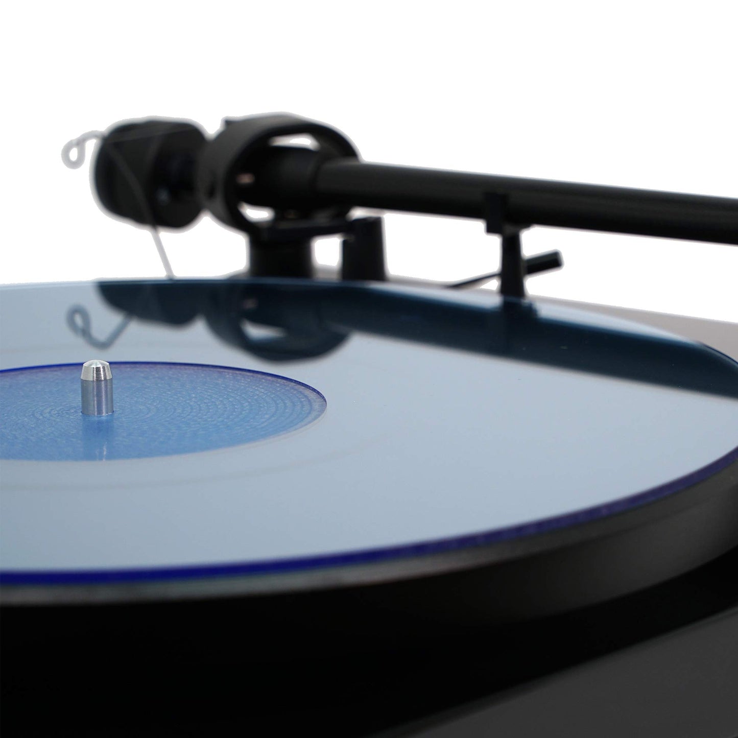 Hudson Hi-Fi Estera giratoria de acrílico - LP Slipmat para tornamesas y Tocadiscos de Vinilo - BlueLit - Azul Encendido