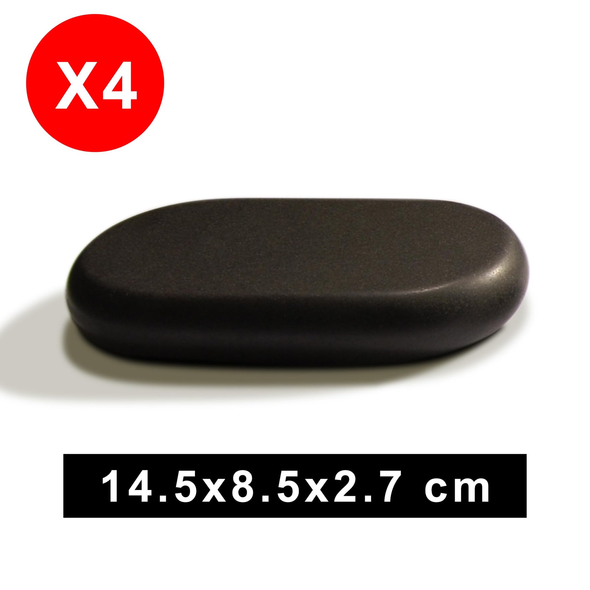 Master Massage 4 Piece Super XX Large Ovular Black Basalt Lava Hot Stone Pack