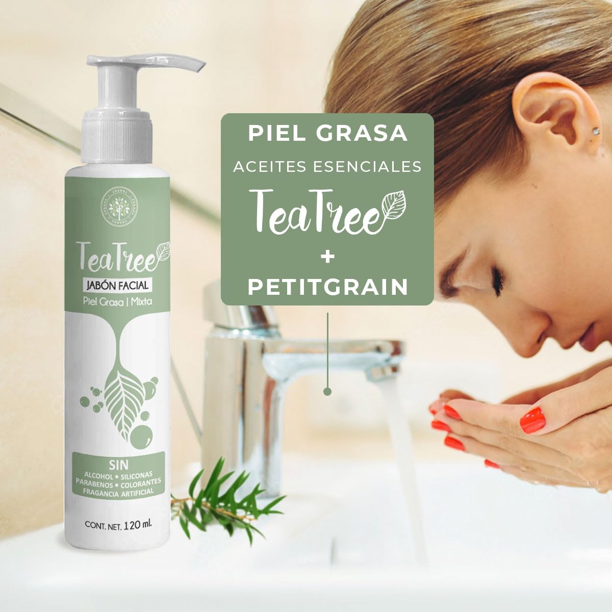 Árbora Jabón Facial Tea Tree piel grasa y acné sin parabenos 2 pack
