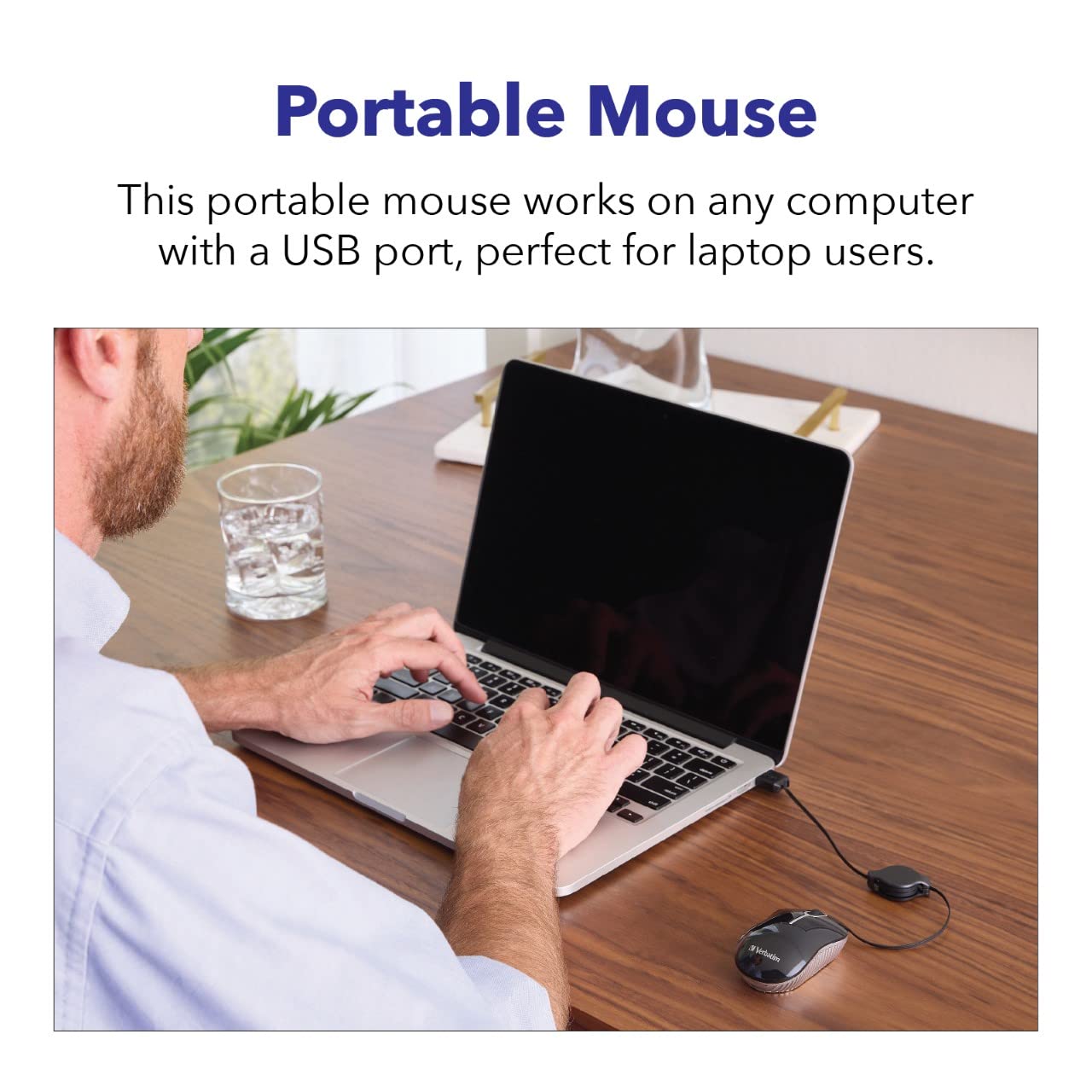 Mouse óptico Verbatim Mini USB-A Plug & Play Negro para computadora