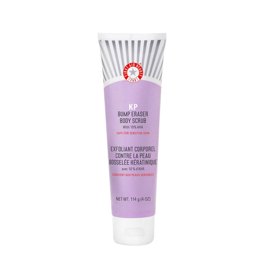 First Aid Beauty- Exfoliante corporal KP Bump Eraser con 10% de AHA, exfoliante para piel con queratosis pilaris con ácido glicólico y lactosa.