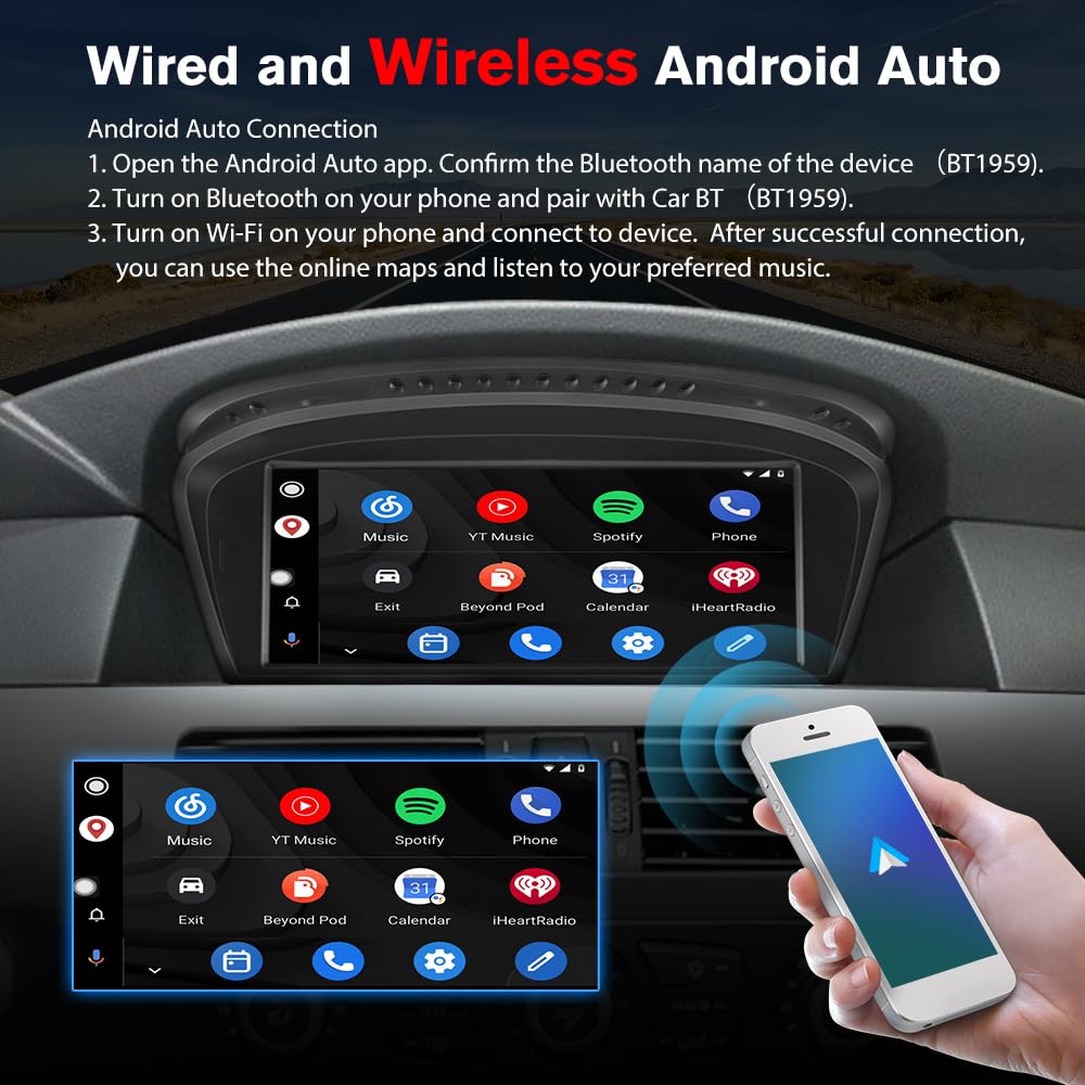 visualización de radio de coche Linux de 8.8 pulgadas para BMW Serie 3/5 E60 E61 E63 E64 E90 E91 E92 CCC (2004-2008) Wireless CarPlay Android Auto Display Mirror Link Bluetooth Video Player Unidad