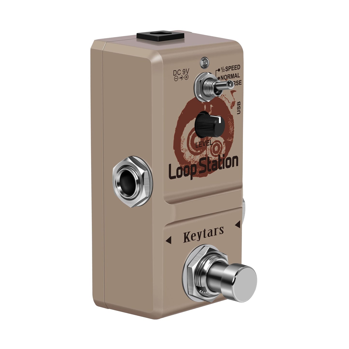 Keytars Guitar Looper Pedal Loop Station Unlimited Overdubs 10 Minutes of Looping, 1/2 time, and Reverse USB Port 3Mode Mini Size True Bypass